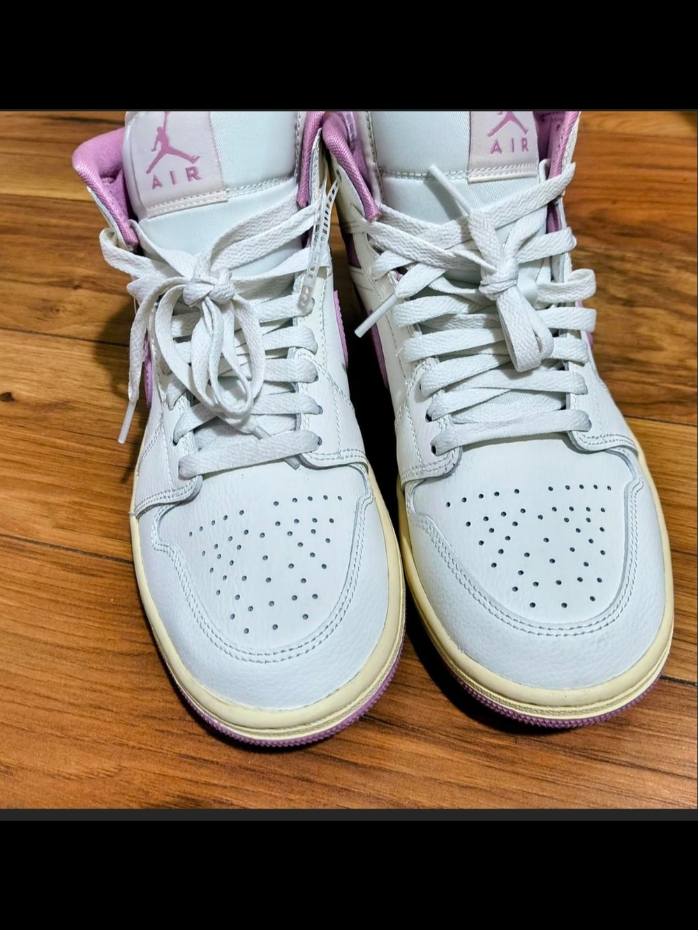 Jordan Women's White and Pink High-Top Sneakers